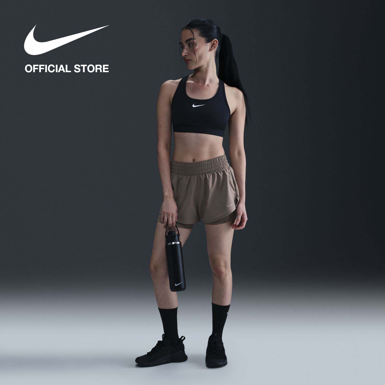 Nike Women's One Dri-Fit Miler 3In 2N1 Shorts - Mink Brown ราคา 1,500 บาท*ส่งฟรี