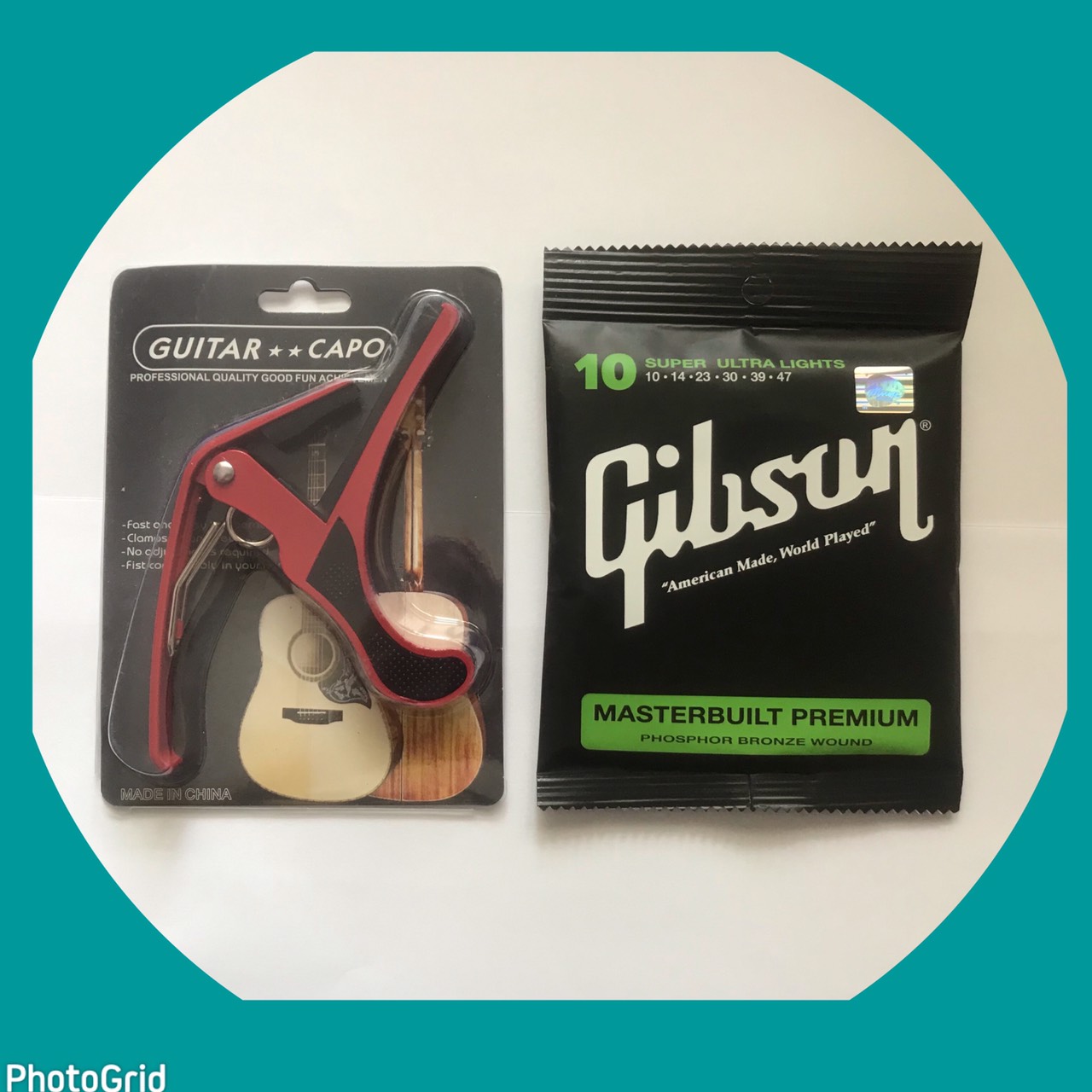 SET 2 สุดค้ม สายกีตาร์โปร่ง+คาโป้ ชุดสุดคุ้มค่าคุ้มราคา สายกีตาร์โปร่งGIBSON+คาโป้เหล็กอย่างดี สินค้าดีมีคุณภาพพร้อมส่ง??เร็วมาก