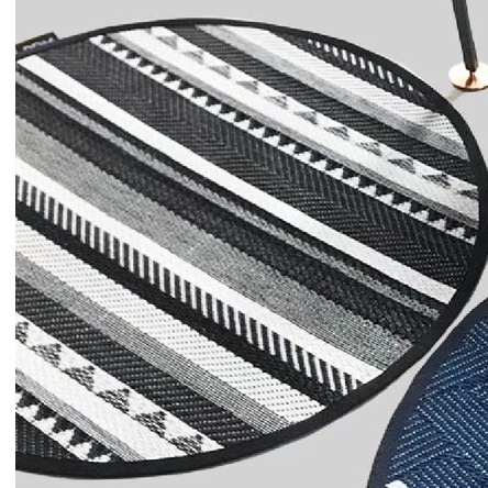 Pdm Multi-Purpose Round Mat, Decorative Mat, Carpet Substitute, Home Decoration Mat, Inari Pattern (Round) 170X170 cm Black-White ราคา 3,750 บาท*ส่งฟรี