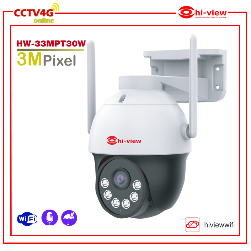 กล้องวงจรปิด กล้องวงจรปิดไร้สาย Wi-Fi Hi-view wifi camera ยี่ห้อ Hi-view รุ่น HW-33MPT30W