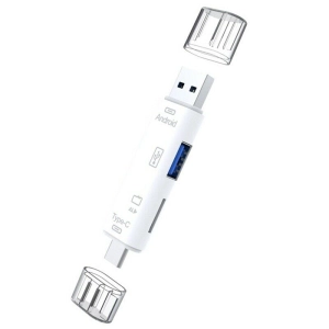 ภาพหน้าปกสินค้า5 in 1 Multifunction Type C Micro USB MICRO OTG USB 2.0 TF Card Reader Adapter Type-C Flash Drive Adapter For Android ที่เกี่ยวข้อง