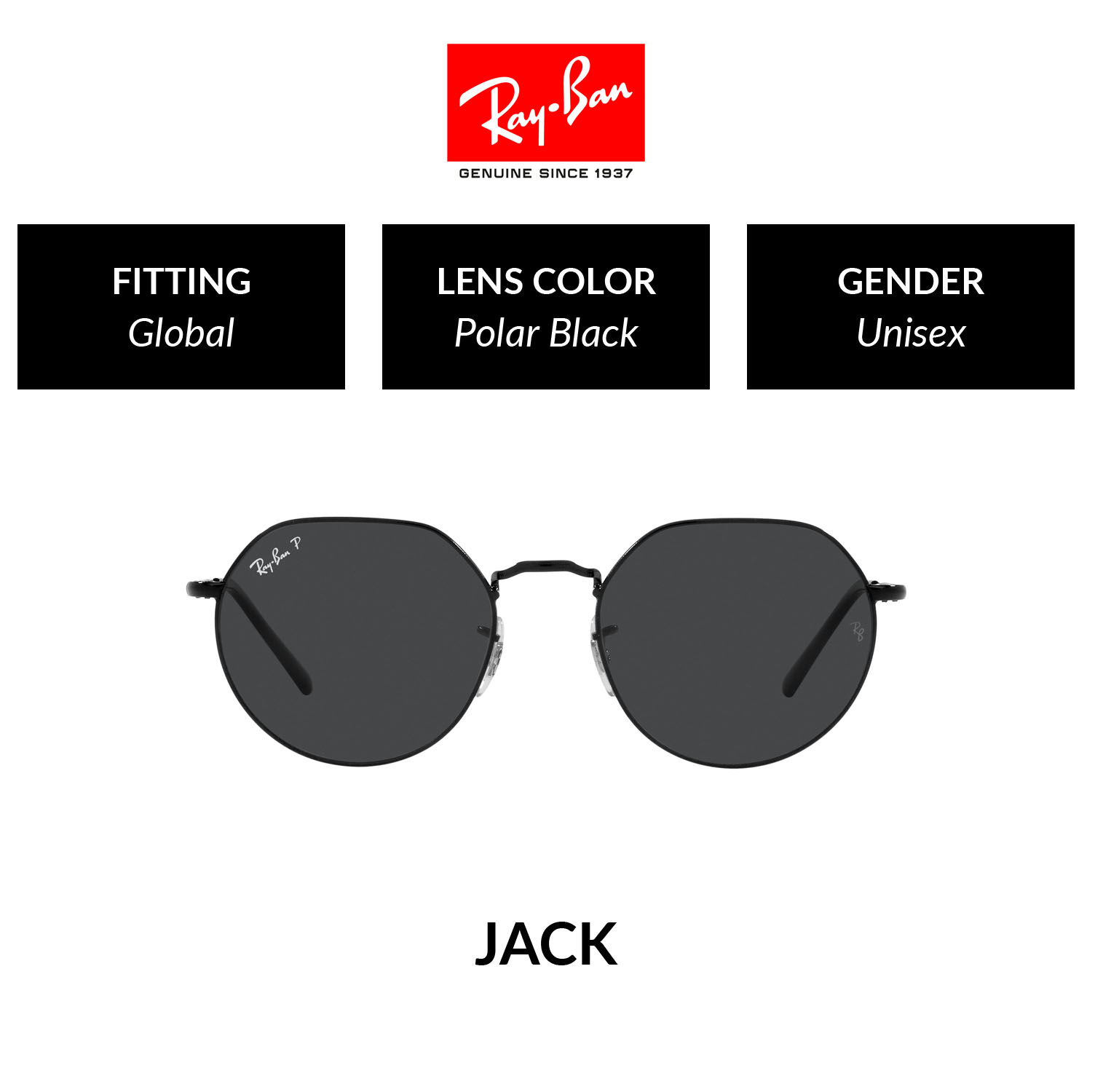 RAY-BAN JACK - RB3565 002/48 -Sunglasses ราคา 8,750 บาท*ส่งฟรี