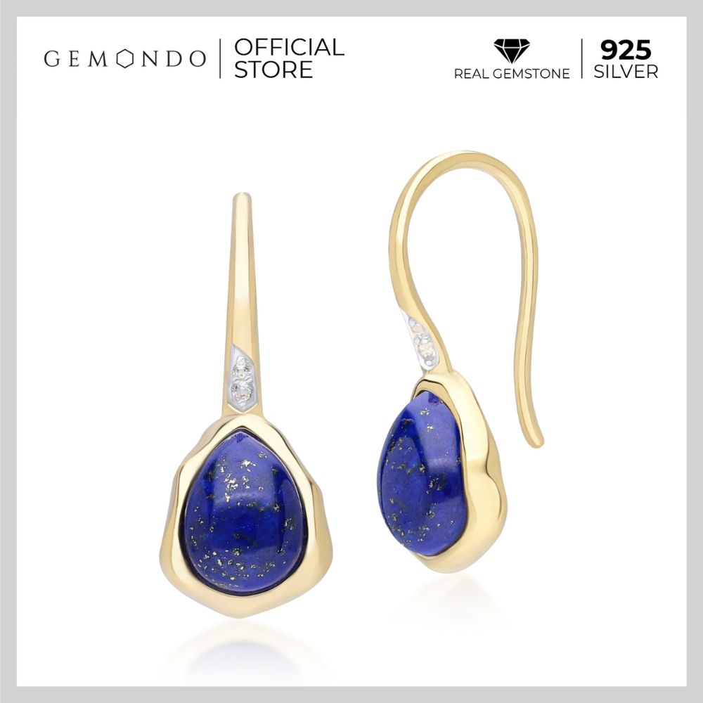 Gemondo Ireggular Sterling Silver 925 Lapis Lazuli & Topaz Drop Earrings ราคา 2,635 บาท*ส่งฟรี