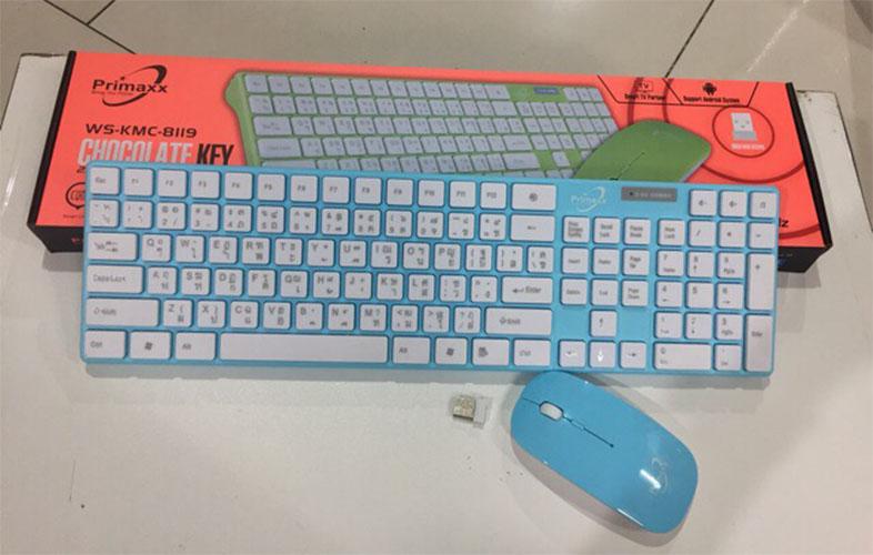 Primaxx Wireless Keyboard Mouse Set รุ่น WS-KM-8119 # ชุด คีย์บอร์ด เมาส์ไร้สาย