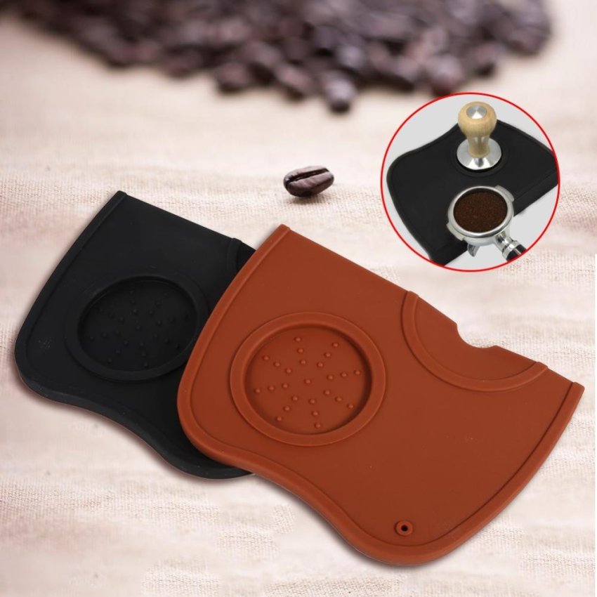 Anti-slip Espresso Coffee Tamper Tamping Holder Silicone Mat Pad (Black) - intl