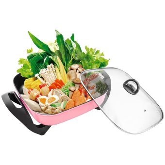 ราคา GetZhop หม้อสุกี้ หม้อชาบูไฟฟ้า อเนกประสงค์ Jingqiao บรรจุ 5 ลิตร ขนาด 34 CM รุ่น JQ2080 - (Pink)