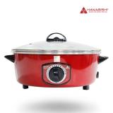 Hanabishi กระทะไฟฟ้า รุ่น HEP-12 ฝาแก้ว - สีแดง Electric Pan