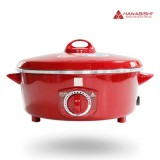 Hanabishi กระทะไฟฟ้า รุ่น HEP-14 - สีแดง Electric Pan