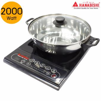 Hanabishi เตาแผ่นความร้อน เตาแม่เหล็กไฟฟ้า รุ่น HIC-309 2000 W พร้อมหม้อสแตนเลสและฝาแก้ว