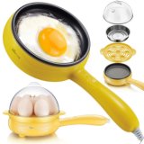 Hot item กระทะไฟฟ้าอเนกประสงค์ Mini Electric Pan 350W (Yellow) 