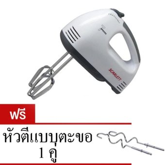 Scarlett เครื่องผสมอาหาร เครื่องตีไข่ไฟฟ้า (สีขาว) ฟรี หัวตีแบบตะขอ 1 คู่ Scarlett เครื่องผสมอาหาร เครื่องตีไข่ไฟฟ้า (สีขาว) ฟรี หัวตีแบบตะขอ 1 คู่