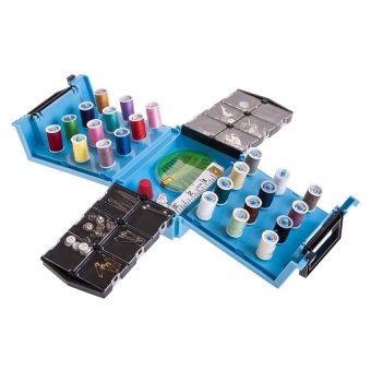Replica Shop Sewing Box กล่องอุปกรณ์เย็บผ้าอเนกประสงค์ - สีฟ้า + จักรเย็บผ้ามือถือ Spring Come Mini - สีขาว Replica Shop Sewing Box กล่องอุปกรณ์เย็บผ้าอเนกประสงค์ - สีฟ้า + จักรเย็บผ้ามือถือ Spring Come Mini - สีขาว