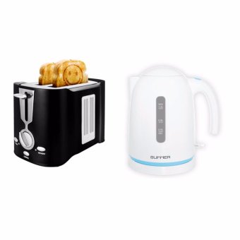 SUMMER Smiley Toaster เครื่องปิ้งขนมปังหน้าอมยิ้ม-สีดำ/ กาต้มน้ำไฟฟ้า ขนาด 1.2 ลิตร สีฟ้า SUMMER Smiley Toaster เครื่องปิ้งขนมปังหน้าอมยิ้ม-สีดำ/ กาต้มน้ำไฟฟ้า ขนาด 1.2 ลิตร สีฟ้า