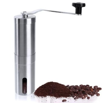 Stainless Steel Manual Coffee Bean Grinder Mill Kitchen Hand Grinding Tool อุปกรณ์บดแตนเลส สำหรับเมล็ดบดกาแฟส Silver Stainless Steel Manual Coffee Bean Grinder Mill Kitchen Hand Grinding Tool อุปกรณ์บดแตนเลส สำหรับเมล็ดบดกาแฟส Silver