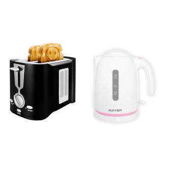SUMMER Smiley Toaster เครื่องปิ้งขนมปังหน้าอมยิ้ม-สีดำ/ กาต้มน้ำไฟฟ้า ขนาด 1.2 ลิตร สีชมพู SUMMER Smiley Toaster เครื่องปิ้งขนมปังหน้าอมยิ้ม-สีดำ/ กาต้มน้ำไฟฟ้า ขนาด 1.2 ลิตร สีชมพู