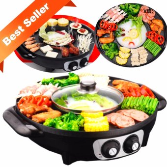Korean Electric Grill non-stick + Hot pot เตาปิ้งย่างเกาหลีพร้อมหม้อสุกี้ในตัว อเนกประสงค์ - Black Series Korean Electric Grill non-stick + Hot pot เตาปิ้งย่างเกาหลีพร้อมหม้อสุกี้ในตัว อเนกประสงค์ - Black Series