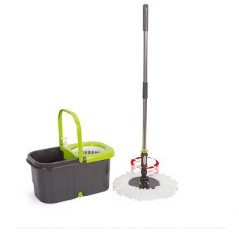 ISPINMOP ชุดถังปั่น ไม้ถูพื้น เมจิกม๊อบ (สีเทา/เขียว) อะไหล่หัวม๊อบ 2 ชิ้น ISPINMOP ชุดถังปั่น ไม้ถูพื้น เมจิกม๊อบ (สีเทา/เขียว) อะไหล่หัวม๊อบ 2 ชิ้น