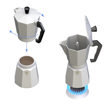 moka pot9 cupกาต้มกาแฟสดเครื่องชงกาแฟสด แบบพกพา ใช้ทำกาแฟสดทานได้ทุกที