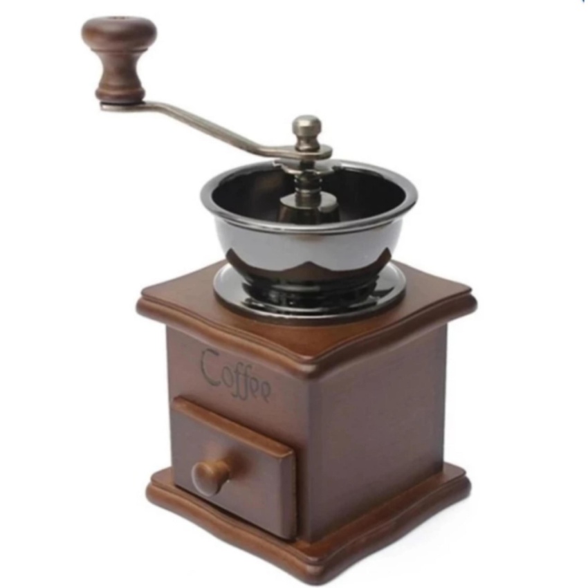 iRemax เครื่องบดเมล็ดกาแฟ เครื่องบดกาแฟ Coffee Grinder แบบมือหมุน สแตนเลส (กล่องไม้คลาสสิค) -Coffee