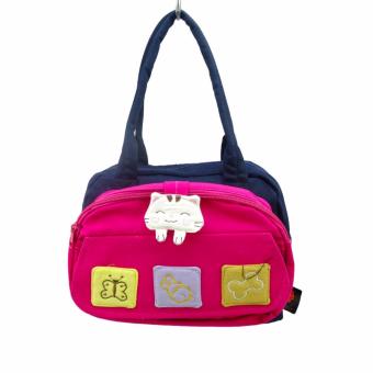 Lucky Cat กระเป๋าถือแมวโชคดีงานทำมือ AL889 สีชมพู/ดำ Lucky Cat กระเป๋าถือแมวโชคดีงานทำมือ AL889 สีชมพู/ดำ