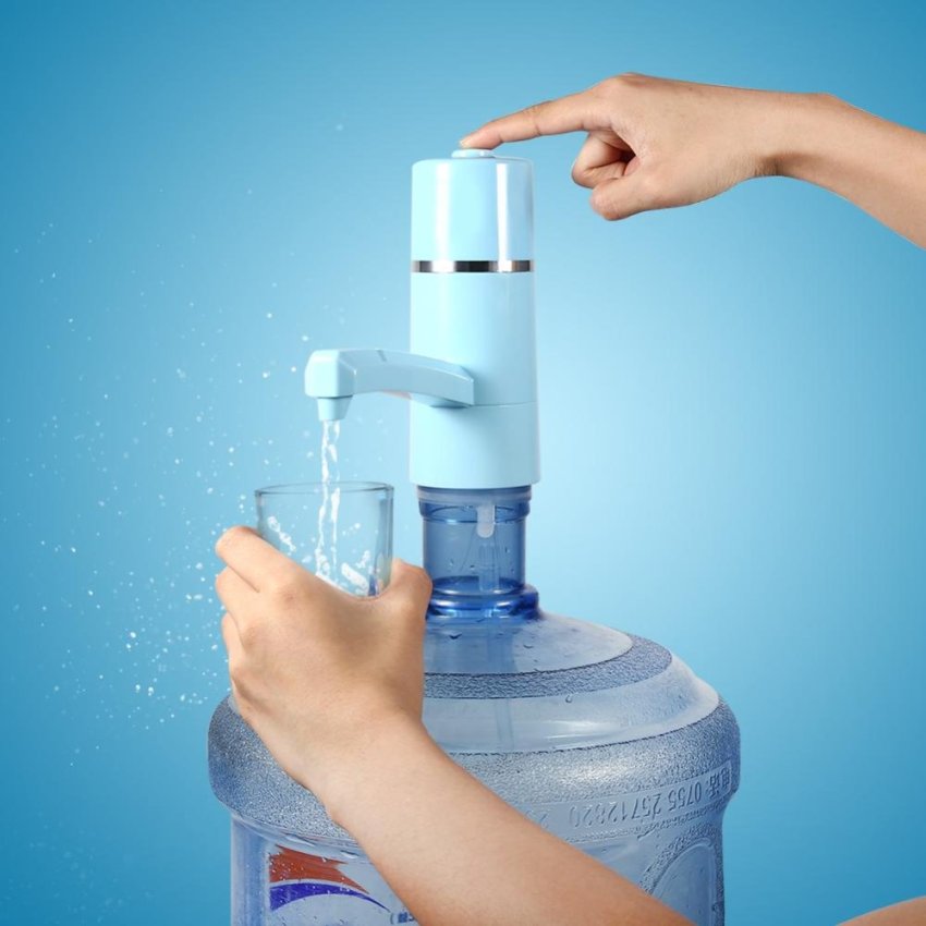 Portable Wireless Rechargeable Bottle Drinking Water Electrical Pump (Blue) - intl