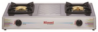 Rinnai เตากล่องคู่เล็ก โครงเคลือบสีครีม ขาเตา ทู-อิน-วัน รุ่น RY-9002IF