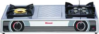 Rinnai เตากล่องคู่เล็ก สแตนเลสทั้งตัว หัวเตาเทอร์โบ รุ่น RY-9002TBS (Silver)