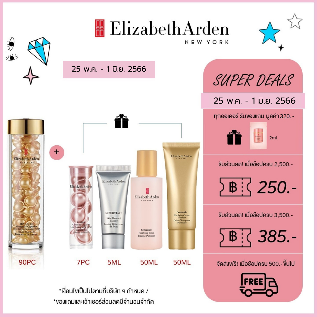 Elizabeth Arden - แอดแวนซ์ เซรามายด์ เดย์ลี่ ยูธ เซรั่ม 90 แคปซูล Advanced Ceramide Capsules Daily Youth Restoring Serum (90 Pieces)