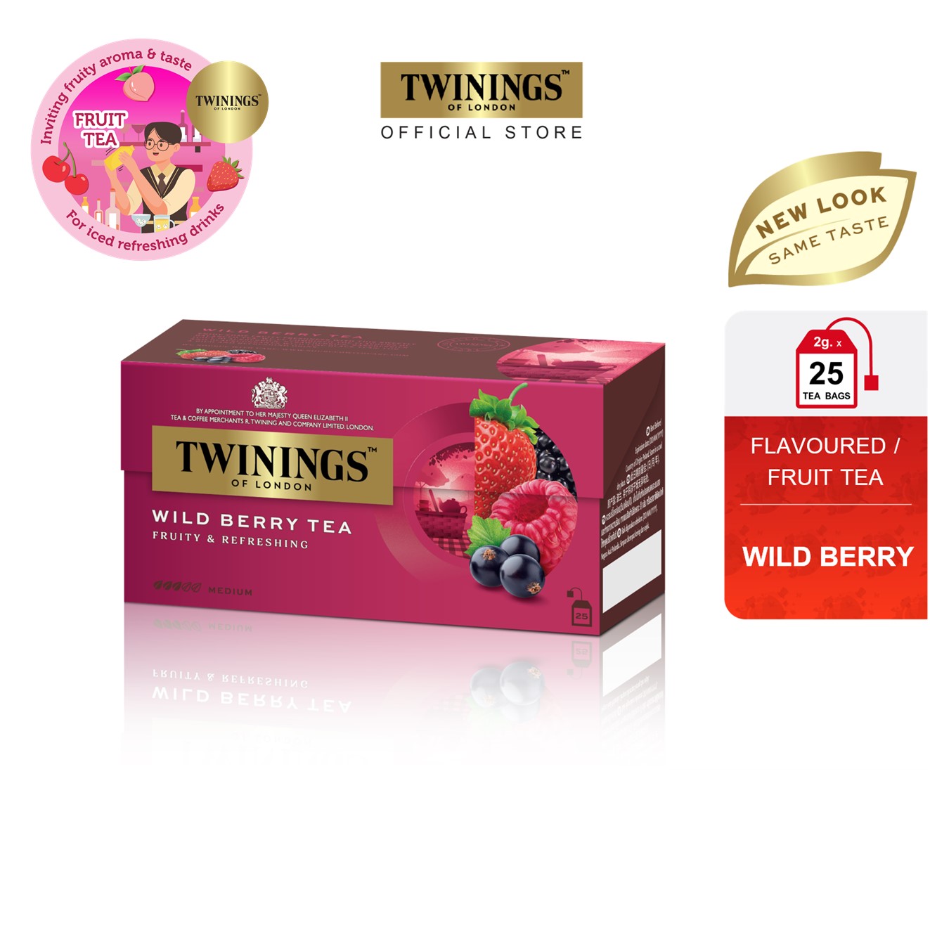 TWININGS WILD BERRIES FLAVOURED TEA 12x25x2g ราคา 259 บาท*ส่งฟรี
