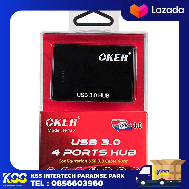 HUB Oker USB 3.0 4 Port H-435 (คละสี)