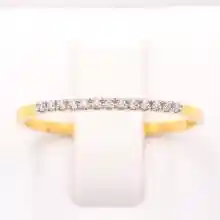 ภาพขนาดย่อของสินค้าแหวนแถวมินิมอล เพชรสวิส ทองแท้9k ใส่สวยเรียบง่าย ราคาย่อมเยาว์ สวยเทียบเท่าเพชรแท้ 9kcz101