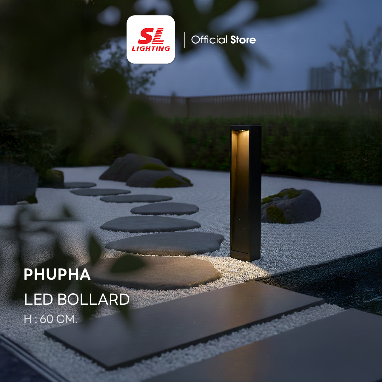 Sl Lighting | Bollard Led Phupha Square Led Stadium Light 12W 3000K Height 60 Cm. ราคา 2,900 บาท*ส่งฟรี
