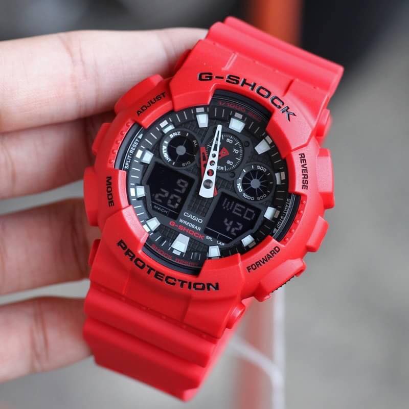 ภาพที่ให้รายละเอียดเกี่ยวกับ (แท้ 100%) นาฬิกา Casio G-Shock รุ่น GA-100B-4ADR นาฬิกาผู้ชาย สายเรซิ่น สีแดง สุดฮ๊อต - มั่นใจ ของแท้ 100% ประกัน CMG 1 ปีเต็ม