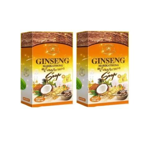 สบู่โสมมริกาทอง Ginseng Soap 100 กรัม (2 ก้อน )