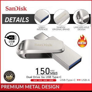 ภาพหน้าปกสินค้าแฟลชไดร์ฟ OTG SANDISK Flash Drive Ultra Dual Drive Luxe USB 3.1 Type C (SDDDC4 - G46) 16GB 32GB 64GB 128GB แฟลชไดร์ Flashdrive ดิสก์U อุปกรณ์จัดเก็บข้อมูล ที่เกี่ยวข้อง