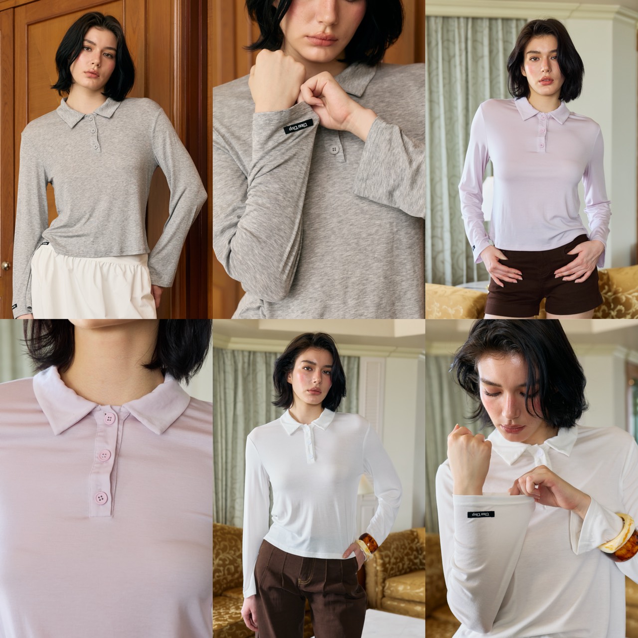 (Ready to Ship) Chuuchop - (Xs-4Xl) Citrus Polo Top, Long Sleeve Polo Shirt, Soft Fabric, Flexible, Comfortable to Wear Every Day (C8587) ราคา 748 บาท*ส่งฟรี