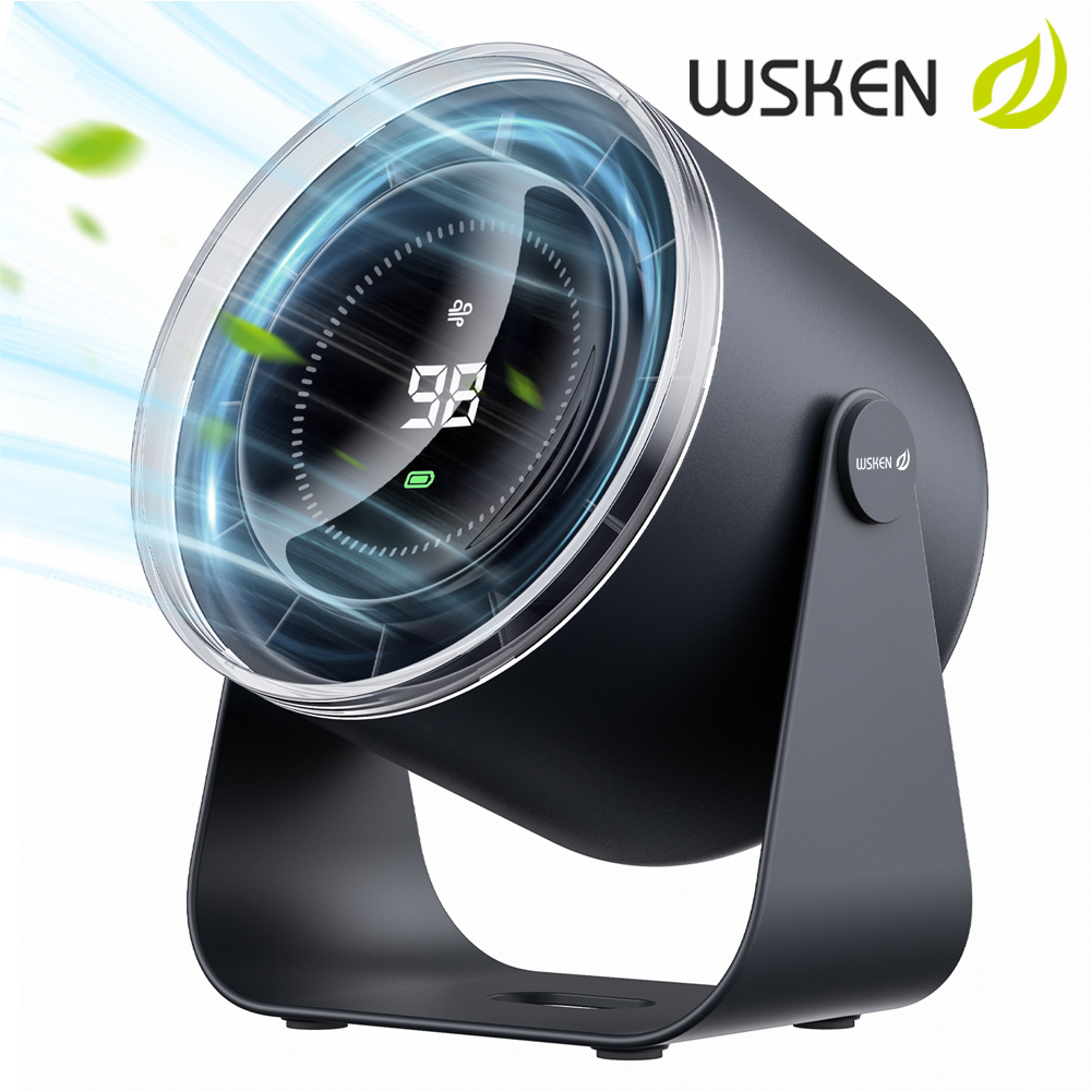 WSKEN Table Fan 6 เกียร์ 4000mAh ชาร์จใหม่ได้ 100 สปีด ลมแรง พัดลมเทอร์ จอแสดงผลดิจิตอล เงียบ ราคา 563 บาท*ส่งฟรี