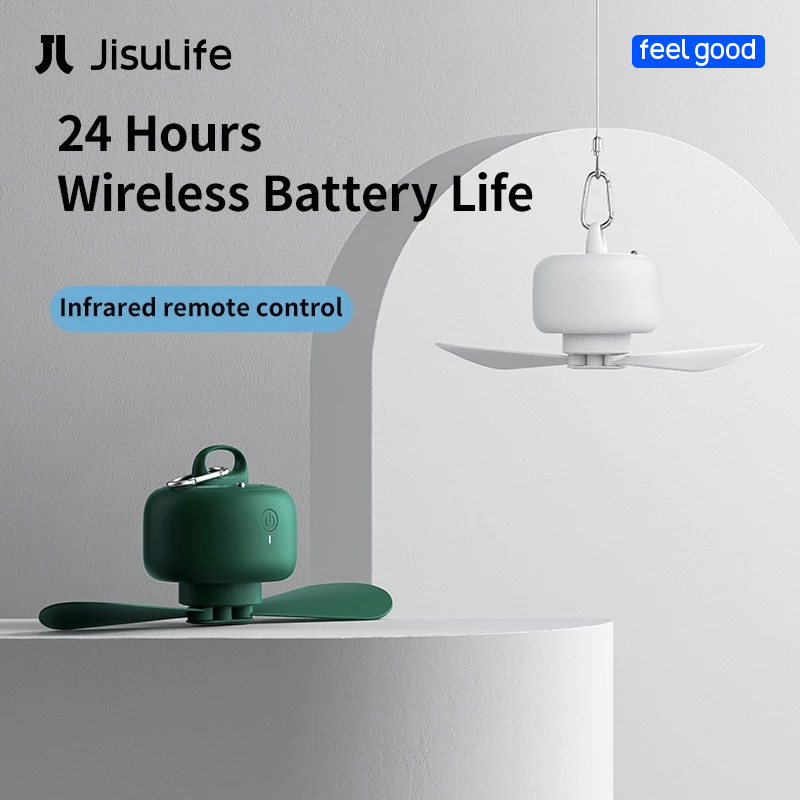JISULIFE Ceiling Fan USB Rechargeable Portable Household Electric Hanging Fans with Remote Control ราคา 602 บาท*ส่งฟรี
