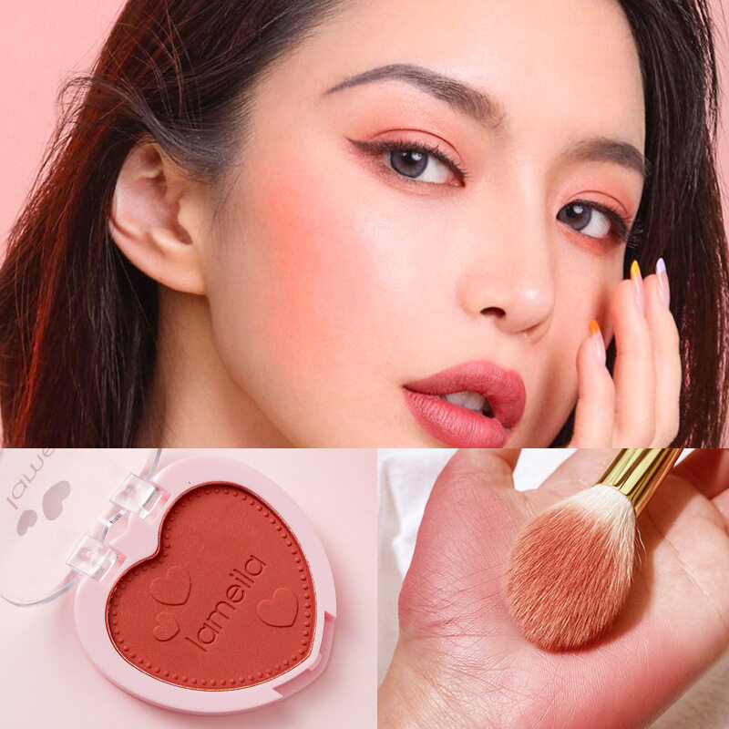 （พร้อมส่ง）Lameila บลัชออน ติดทนบรัชออนทาแก้ม ชมพูพีช ส้มพีช เนื้อดี สีสวย ติดทนโทนส้ม ส้มพีช ชมพูพีชตลับมีความน่ารักเนื้อดีเม็ดสีแน่