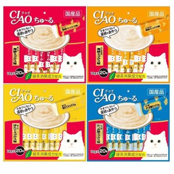 รีวิว CIAO Chu-ru (4 แพ็ค) ขนมแมวเลีย คละ 4 รส 14 กรัม x 20 ซอง ต้องการขาย CIAO Chu-ru (4 แพ็ค) ขนมแมวเลีย คละ 4 รส 14 กรัม x 20 ซอง
