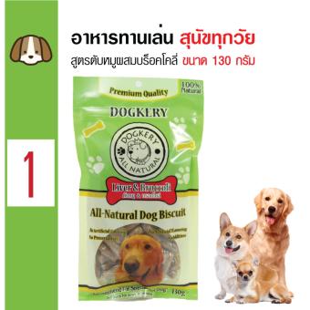 Dogkery ขนมสุนัข อาหารว่างสุนัข สูตรตับหมูผสมบร็อคโคลี่ สำหรับสุนัขทุกวัย ทุกสายพันธุ์ ขนาด 130 กรัม Dogkery ขนมสุนัข อาหารว่างสุนัข สูตรตับหมูผสมบร็อคโคลี่ สำหรับสุนัขทุกวัย ทุกสายพันธุ์ ขนาด 130 กรัม