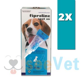 Fiproline Spot Onยาหยดหลังป้องกันและกำจัดเห็บหมัดสำหรับสุนัข น้ำหนัก10-20กก. 2หลอด Fiproline Spot Onยาหยดหลังป้องกันและกำจัดเห็บหมัดสำหรับสุนัข น้ำหนัก10-20กก. 2หลอด