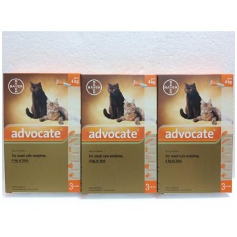 advocate แอดโวเคทแมว น้ำหนักน้อยกว่า 4 kg สีส้ม 0.4ml/หลอด x3กล่อง(9หลอด) advocate แอดโวเคทแมว น้ำหนักน้อยกว่า 4 kg สีส้ม 0.4ml/หลอด x3กล่อง(9หลอด)