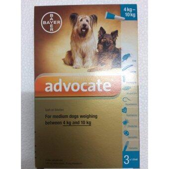 Advocate Dog แอดโวเคท สำหรับสุนัขน้ำหนัก4-10 กก. สีฟ้า 1 ml/หลอด (3หลอด) Advocate Dog แอดโวเคท สำหรับสุนัขน้ำหนัก4-10 กก. สีฟ้า 1 ml/หลอด (3หลอด)