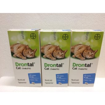Drontal Cat Tablets ดรอนทัล สำหรับแมว ยาถ่ายพยาธิชนิดรวมสำหรับแมว ชนิดเม็ด (40เม็ด/กล่อง) x 3 กล่อง Drontal Cat Tablets ดรอนทัล สำหรับแมว ยาถ่ายพยาธิชนิดรวมสำหรับแมว ชนิดเม็ด (40เม็ด/กล่อง) x 3 กล่อง