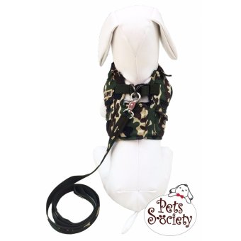 PetSociety เสื้อรัดอกแฟนซีลายทหาร พร้อมสายจูง สำหรับสัตว์เลี้ยง (น้องหมา, น้องแมว) – สีเขียวทหาร # 4 PetSociety เสื้อรัดอกแฟนซีลายทหาร พร้อมสายจูง สำหรับสัตว์เลี้ยง (น้องหมา, น้องแมว) – สีเขียวทหาร # 4