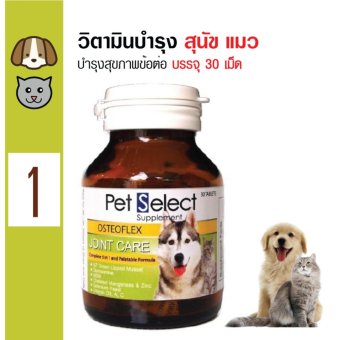 Pet Select วิตามินบำรุงข้อต่อ เพิ่มน้ำหล่อเลี้ยงในข้อต่อ ชนิดเม็ด ทานง่าย สำหรับสุนัขและแมว บรรจุ 30 เม็ด Pet Select วิตามินบำรุงข้อต่อ เพิ่มน้ำหล่อเลี้ยงในข้อต่อ ชนิดเม็ด ทานง่าย สำหรับสุนัขและแมว บรรจุ 30 เม็ด