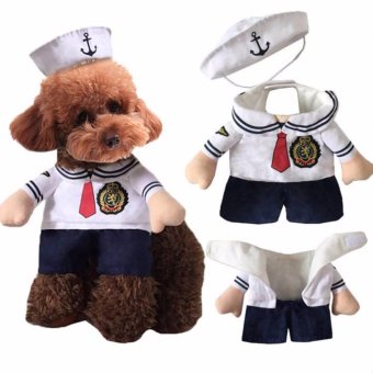 Pet Dog Cat Sailor Costume เสื้อผ้าสุนัขและแมว ชุดกะลาสีเรือ (Size S) Pet Dog Cat Sailor Costume เสื้อผ้าสุนัขและแมว ชุดกะลาสีเรือ (Size S)
