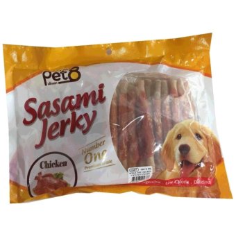 Pet8 Sasami ขนมสุนัขไก่พันแท่งหนังเกลียว (JJ407) 180 g. Pet8 Sasami ขนมสุนัขไก่พันแท่งหนังเกลียว (JJ407) 180 g.