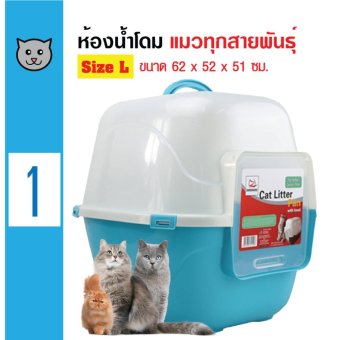 Pet8 ห้องน้ำแมว กระบะทรายแมว แบบมีโดม คุณภาพดี Size L ขนาด 62x52x51 ซม. Pet8 ห้องน้ำแมว กระบะทรายแมว แบบมีโดม คุณภาพดี Size L ขนาด 62x52x51 ซม.